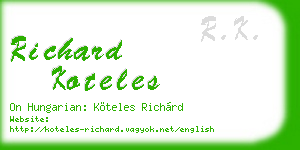 richard koteles business card