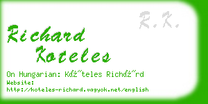 richard koteles business card